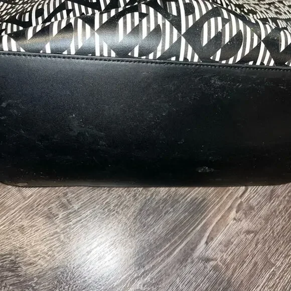 Henri Bendel Black and White Tote Bag Vintage HTF - Picture 7 of 11
